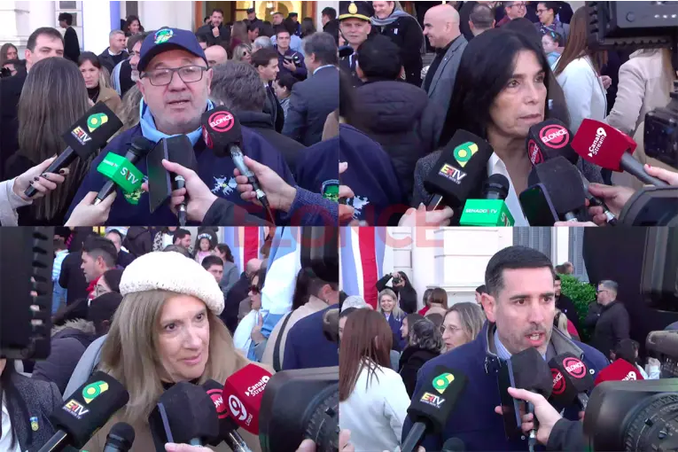Promise of loyalty to the Flag in Plaza Mansilla: 