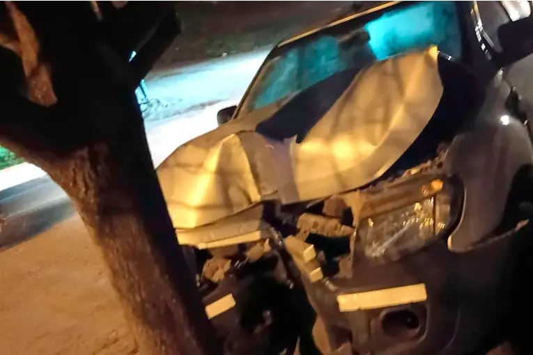 Victoria: un joven conducía una camioneta, chocó contra un árbol y la dejó abandonada