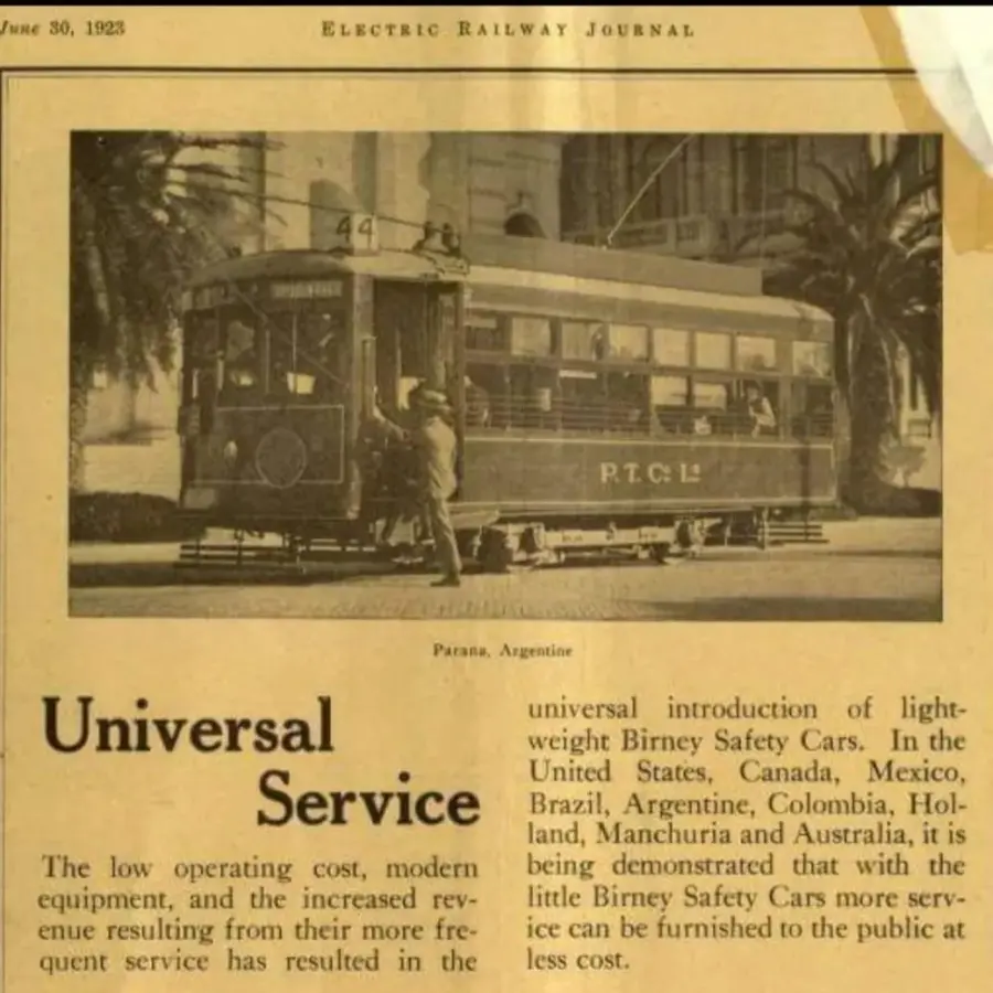 1923, revista que promocion&oacute; a Paran&aacute; con el tranvia (gentileza de Juan Jos&eacute; Batistuti)