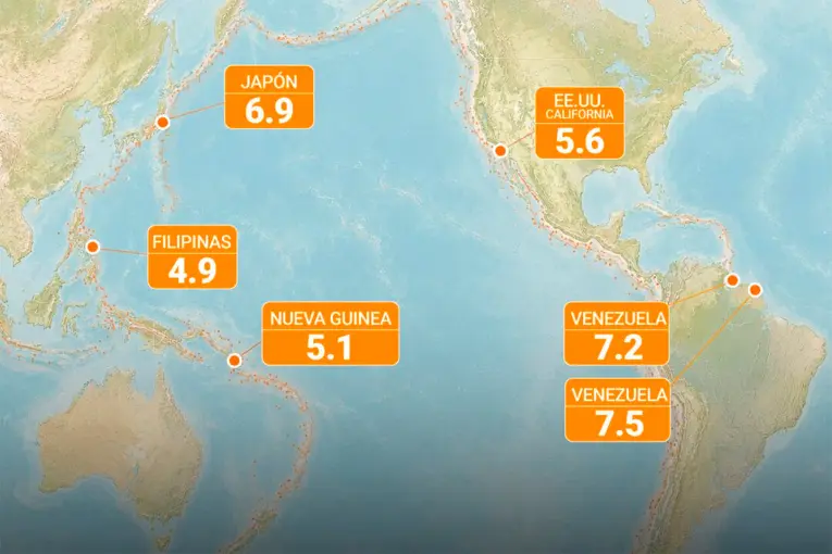 Seis fuertes terremotos sacudieron distintos países en menos de 24 horas