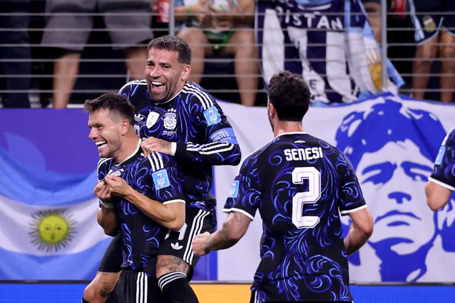 Giovani Lo Celso marc&oacute; su primer gol en un Mundial. Foto: Argentina.