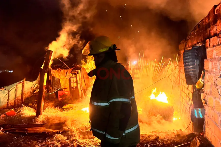 Voraz incendio en Paran&aacute; (foto Bomberos Voluntarios de Paran&aacute;)