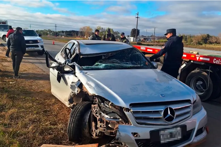 Un conductor fue hospitalizado tras múltiple choque en la Autovía Gervasio Artigas
