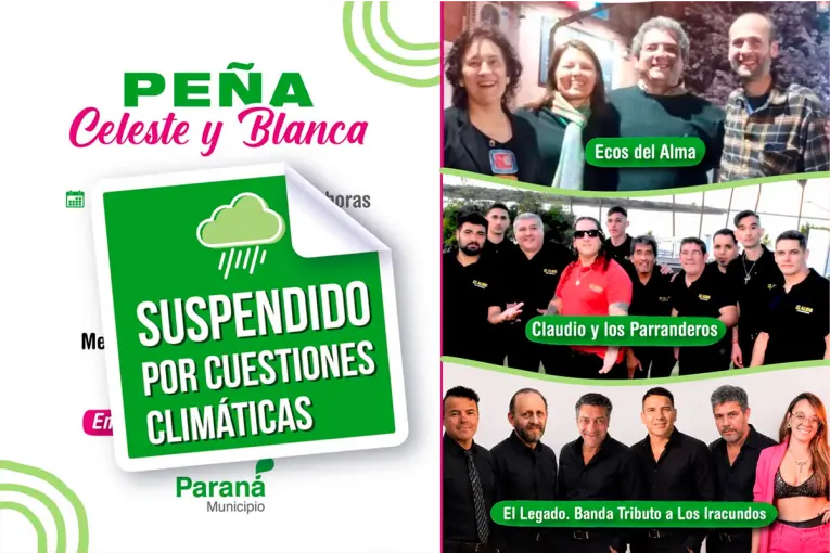 Por las condiciones climáticas, se suspendió la Peña Celeste y Blanca