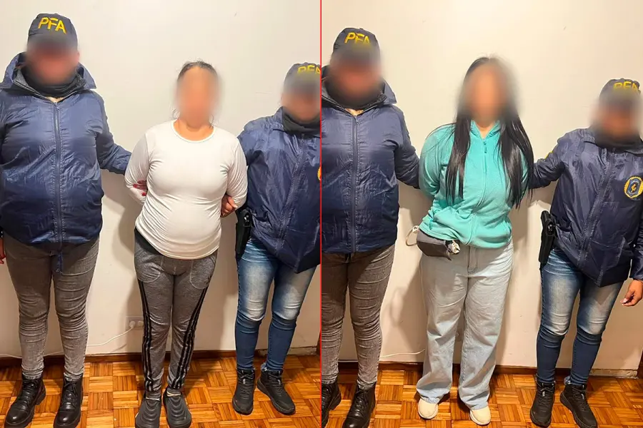 Detenidos por trata de personas con fines de explotación sexual (foto PFA)