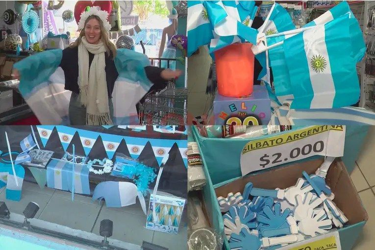 Crece la venta de cotillón albiceleste para alentar a la Selección argentina