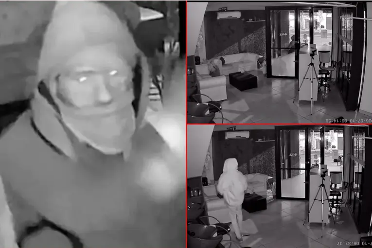 Rompieron el vidrio de una peluquería de Paraná y robaron herramientas de trabajo: quedaron filmados