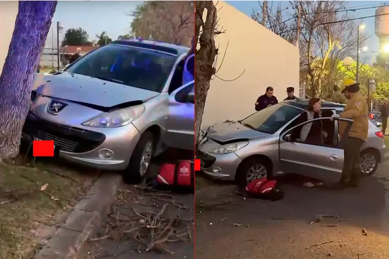 Una mujer resultó herida tras chocar su auto contra un árbol en Paraná