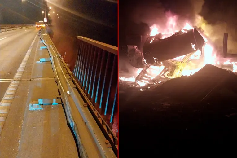 Camión cayó del puente Urquiza: murió el conductor tras un violento siniestro