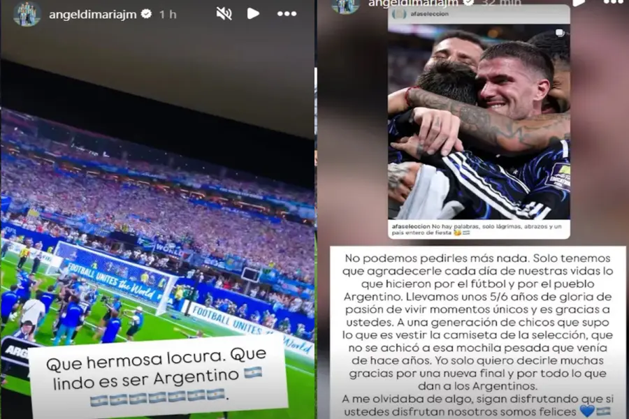 El mensaje de Di Mar&iacute;a.
