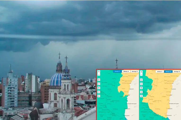Alerta por tormentas para Entre Ríos y otras provincias: pronostican lluvias intensas
