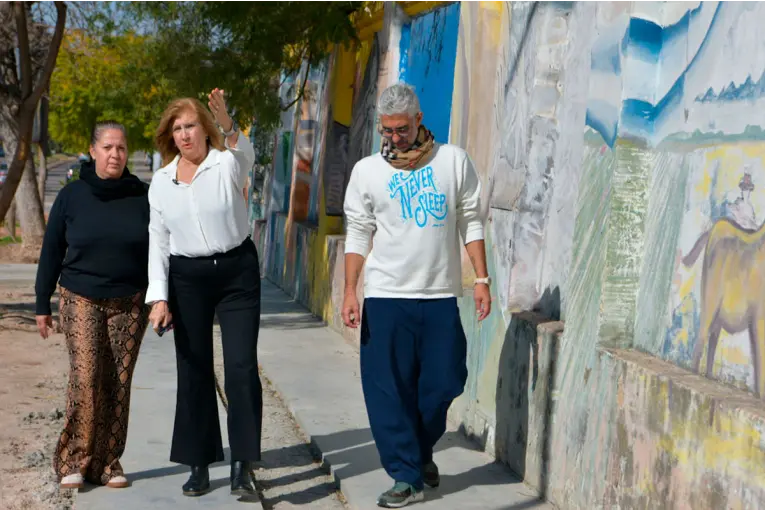 La intendenta Romero recorrió los avances del futuro Paseo Cultural que transformará el corredor de calle Racedo