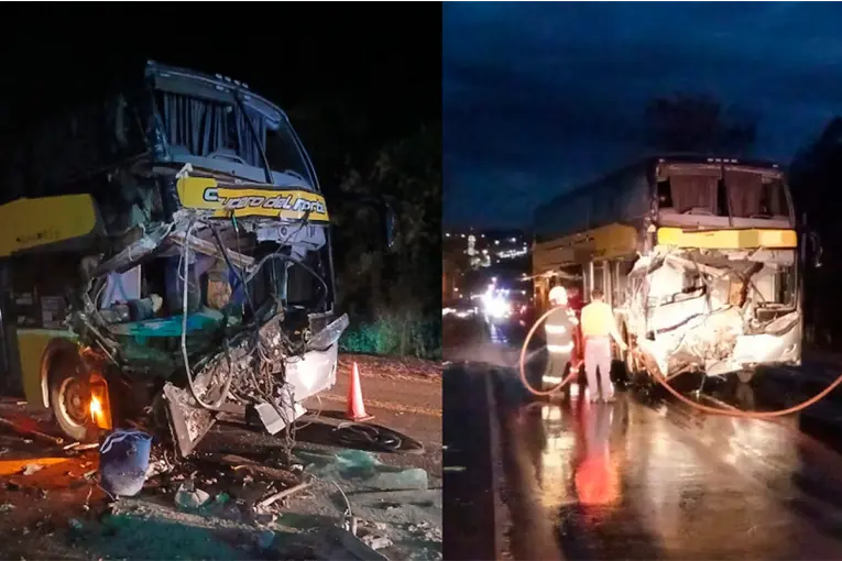 Más de 40 heridos tras el choque entre un micro de larga distancia y un camión en Ruta Nacional 12