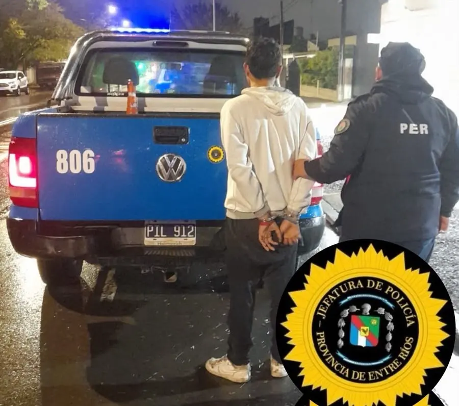 Detenido en Paraná (foto Policía de Entre Ríos)