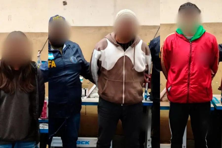 Detenidos tras el allanamiento.