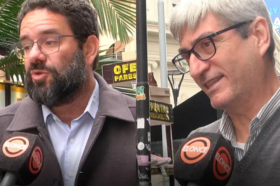 El subsecretario de Producci&oacute;n municipal, Oscar Bustamante y Marcelo Ruggeri, integrante de la C&aacute;mara de Comerciantes del Microcentro.