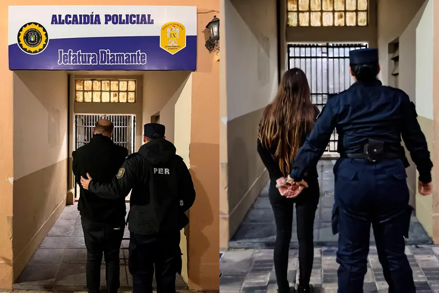 Detenidos por estafa en Diamante (foto Polic&iacute;a de Entre R&iacute;os)