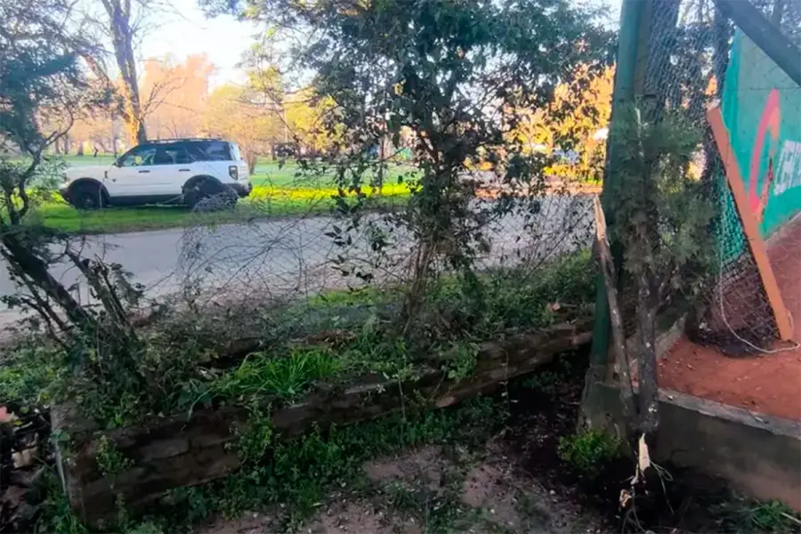 Un auto se incrustó en el predio del Club Neptunia (foto El Día)