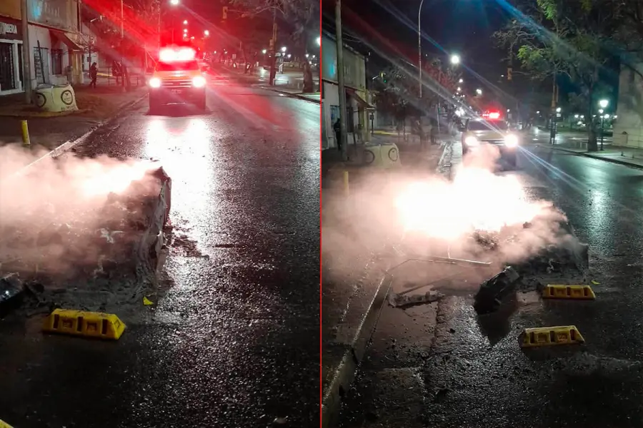 Quemaron un contenedor de residuos en Paran&aacute; (foto Bomberos Voluntarios de Paran&aacute;)