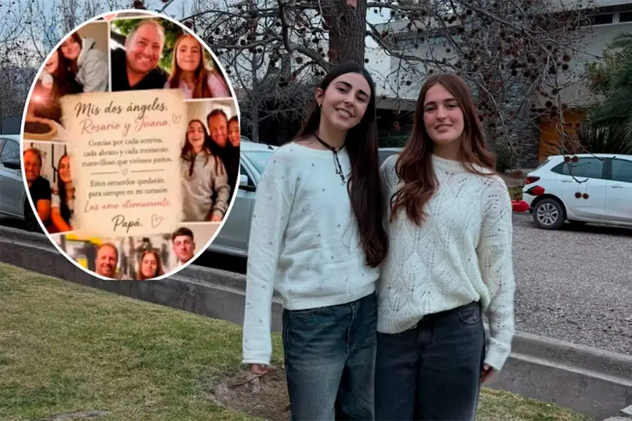 El padre dedicó un mensaje a sus hijas Rosario y Juana, fallecidas en el accidente vial en Mendoza.-