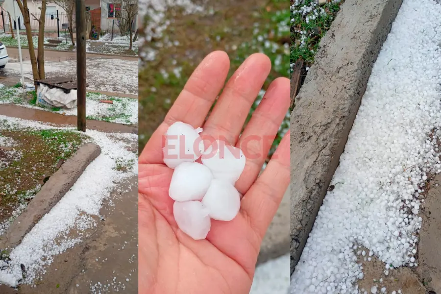 Intensa granizada en General Ram&iacute;rez.-