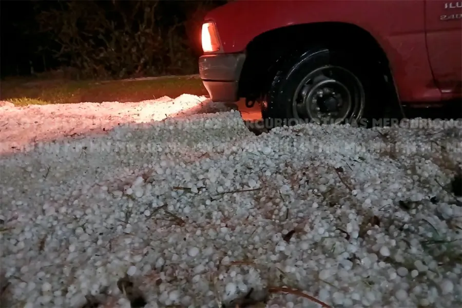 Fuerte granizada caus&oacute; graves da&ntilde;os en General Campos (fuente Mercurio Noticias)
