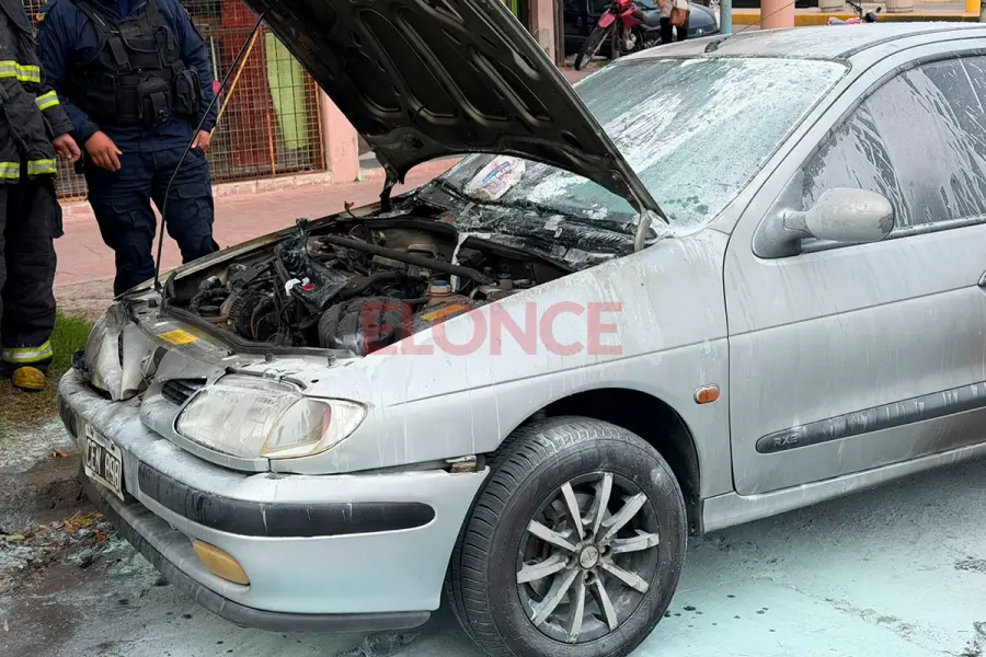 Un auto ardió en llamas en Paraná (foto Elonce)