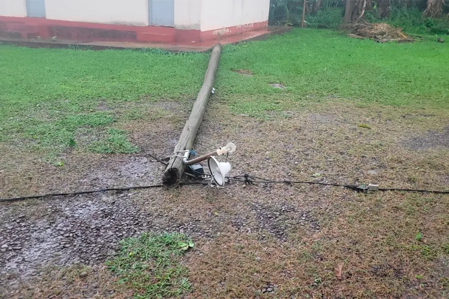 Posible tornado causó importantes daños en El Soberbio (foto Misiones online)