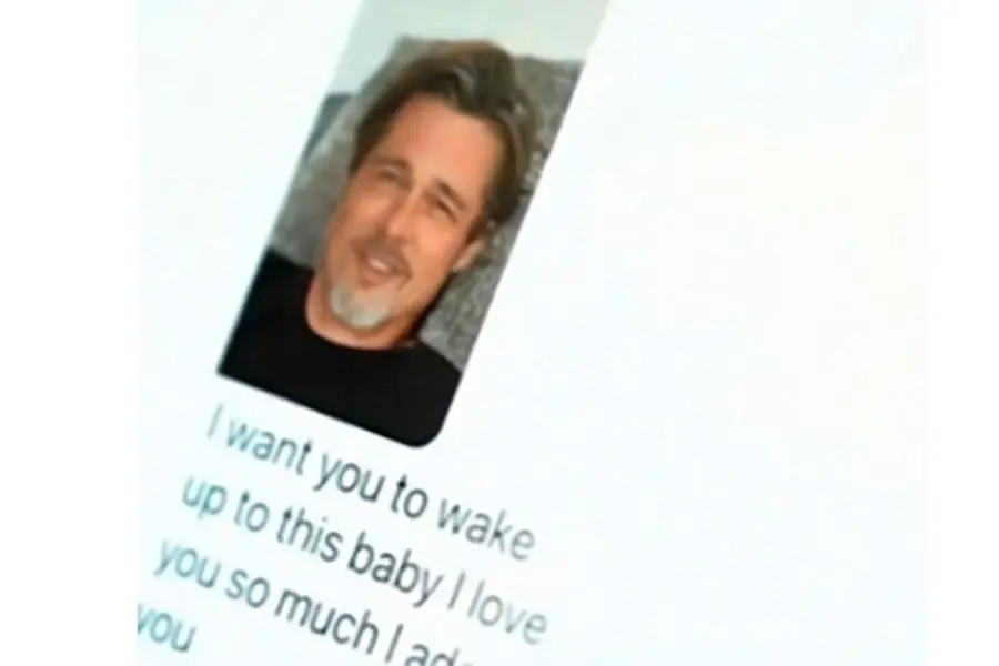El mensaje atribuido al falso Brad Pitt