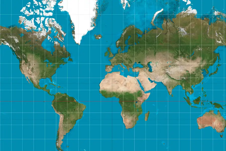 Mapa Mercator.