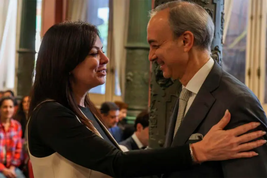 Sandra Pettovello, ministra de Capital Humano, junto al secretario de Educaci&oacute;n, Carlos Torrendell.-