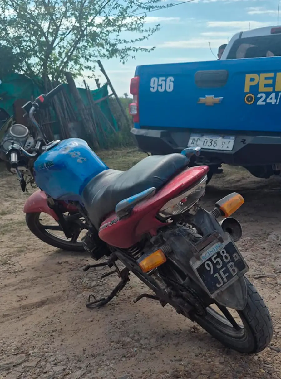 La moto secuestrada (foto Polic&iacute;a de Entre R&iacute;os)