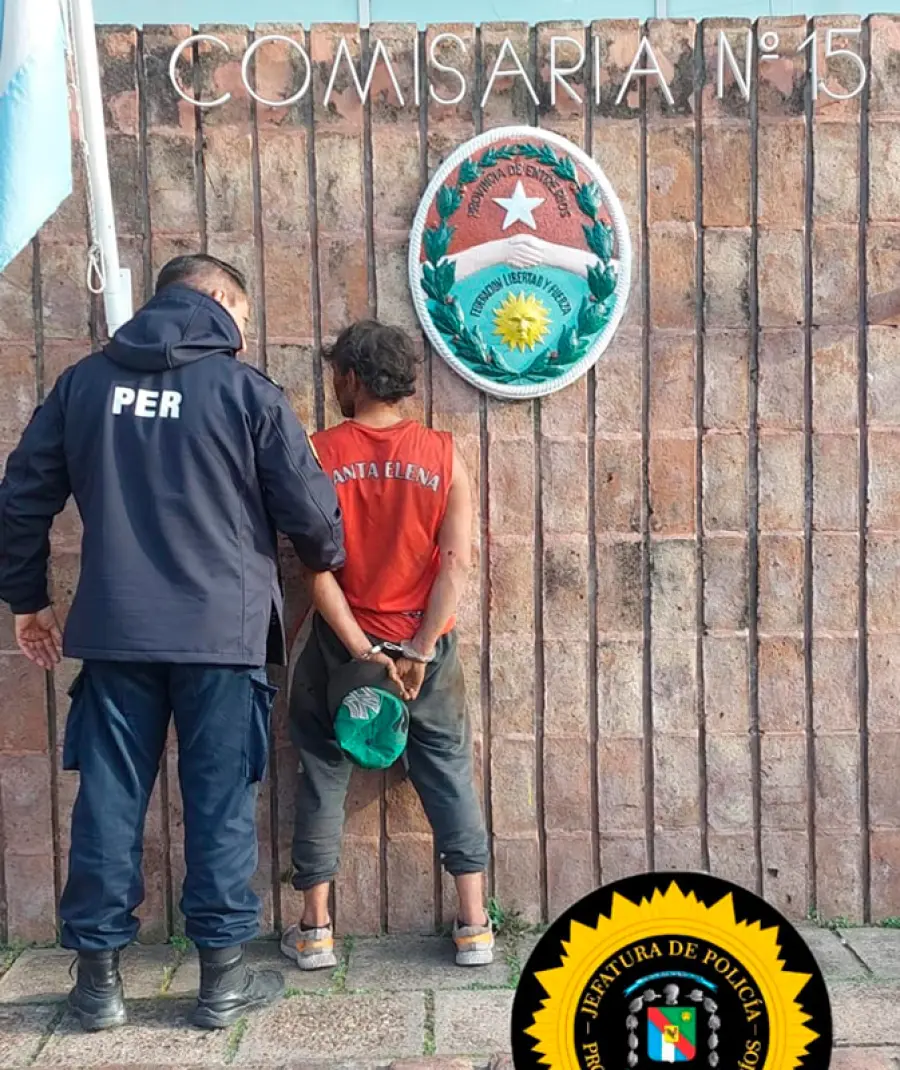 Detenido en Santa Elena (foto Polic&iacute;a de Entre R&iacute;os)