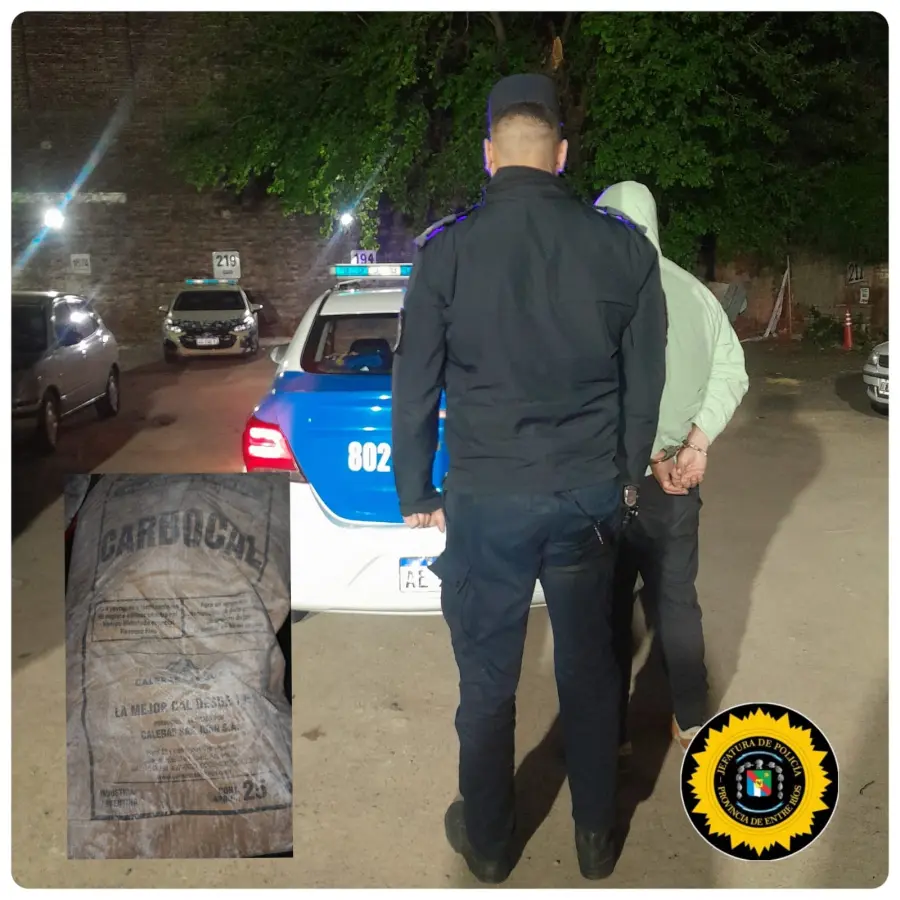 Detenido por hurto en Paraná (foto Policía de Entre Ríos)