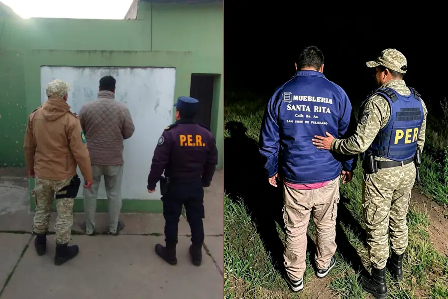 Dos detenidos tras una persecución por un intento de robo de ganado (foto Policía de Entre Ríos)
