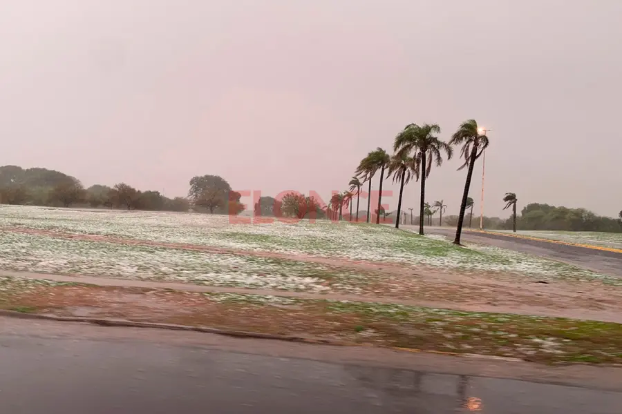 Granizo en Bajada Grande.