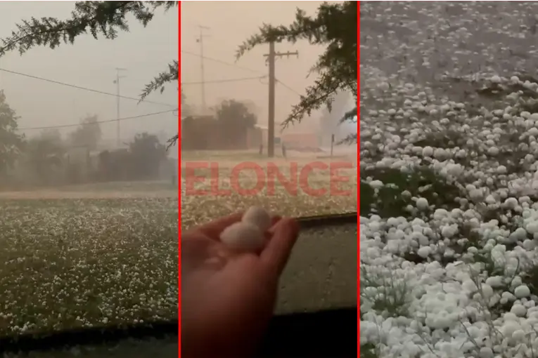 Impactante video de la granizada que sorprendió a Colonia Crespo: cayeron piedras de gran tamaño