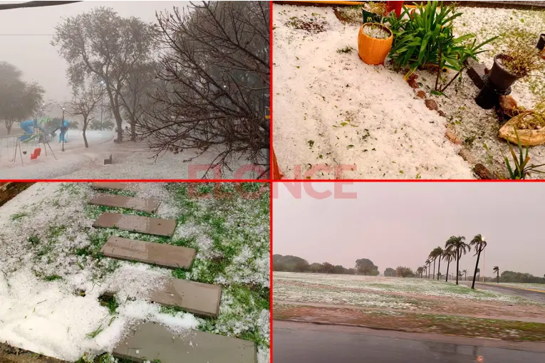 Fotos y videos de la impresionante granizada que "cubrió de blanco" distintos sectores de Paraná