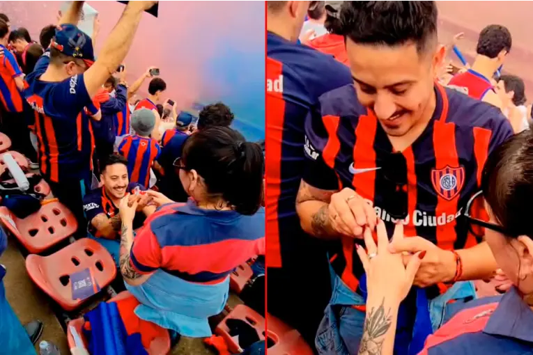Paranaense le propuso casamiento a su novia durante San Lorenzo-Boca: “Me llevo un hermoso recuerdo”