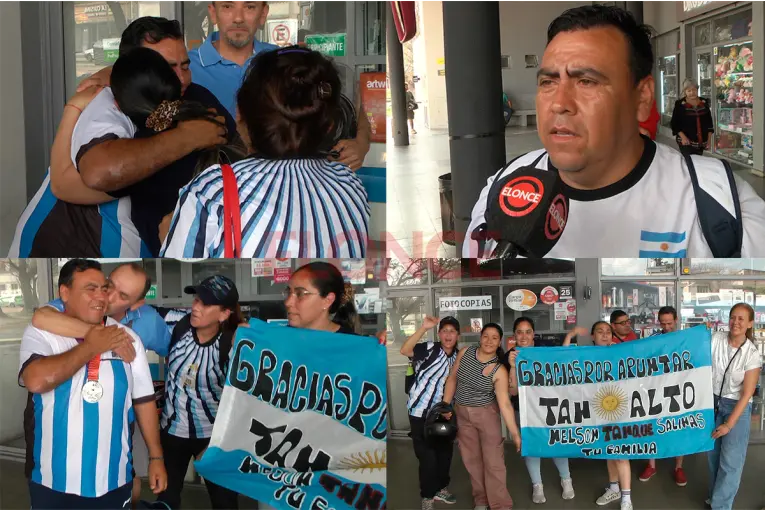 Sorpresa, abrazos y emoción: así recibieron al arquero paranaense Nelson Salinas tras conquistar la plata