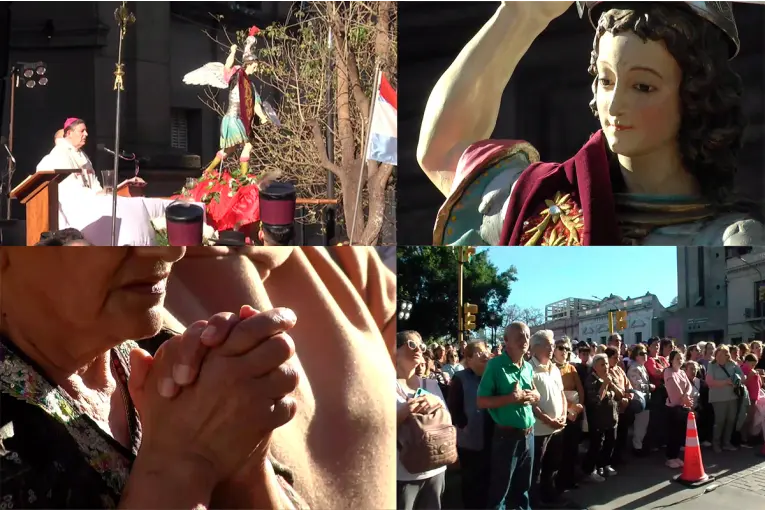 Tras la procesión por San Miguel Arcángel, se celebró la misa central en su honor