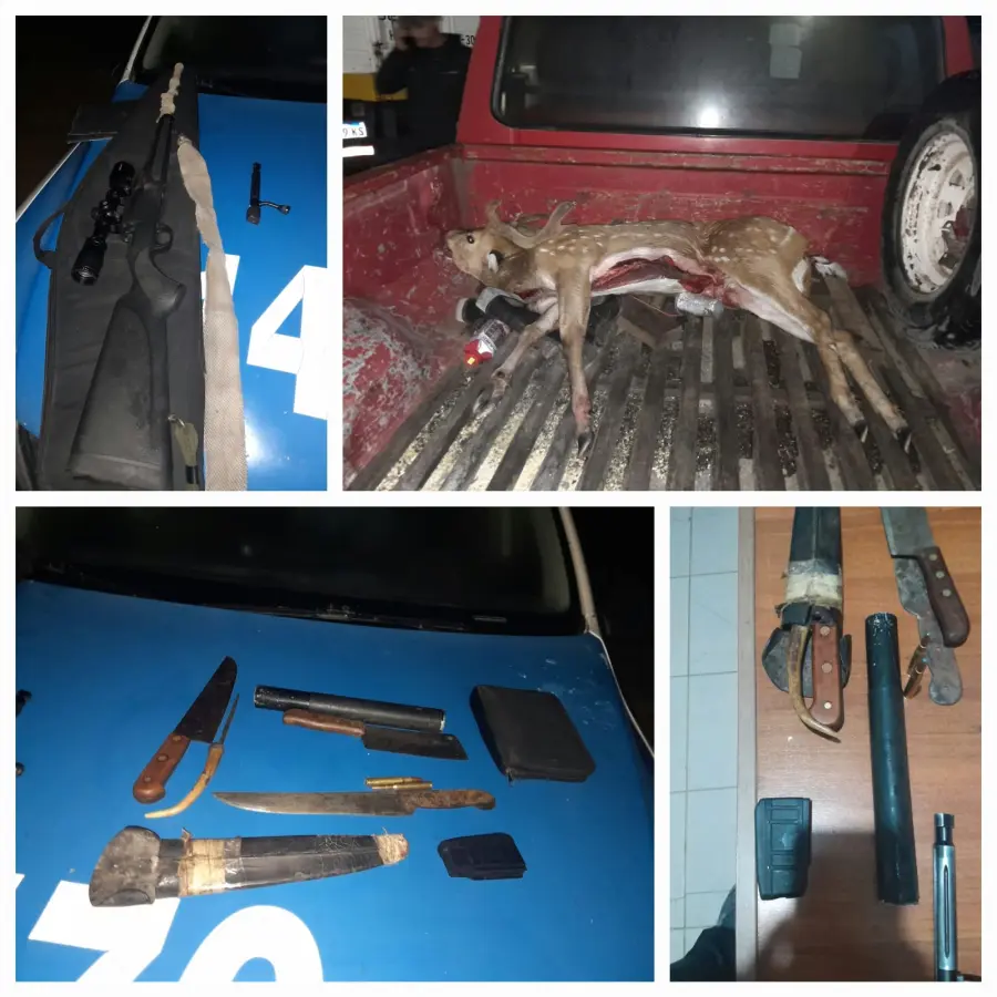 Secuestraron el arma y el supresor tras el operativo policial (foto Policía de Entre Ríos)