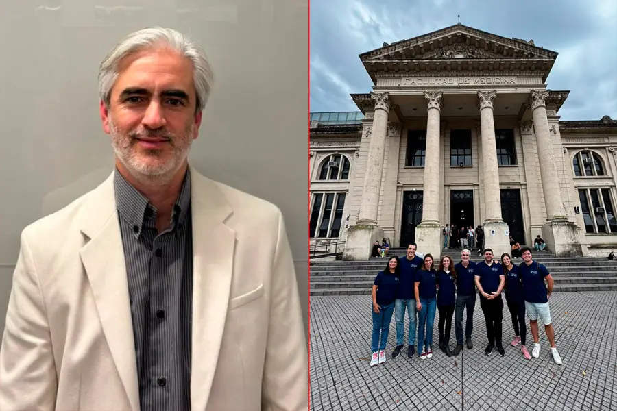 Lucas Brun, investigador del Conicet y docente de la UNR / El equipo del Laboratorio de Biolog&iacute;a &Oacute;sea de la Facultad de Medicina de la UNR