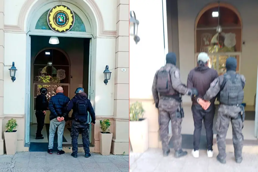 Dos detenidos tras allanamientos en Gualeguaych&uacute; (foto Polic&iacute;a de Entre R&iacute;os)