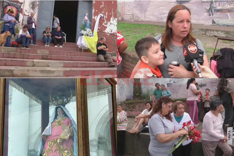 Bajada Grande recibió a la Virgen del Rosario entre flores y oraciones: “Siempre nos trae esperanza”
