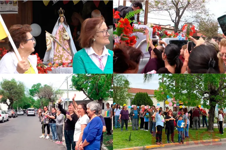 La Virgen del Rosario pasó por la Parroquia San Juan Bautista: "Es como una segunda mamá que nos protege"