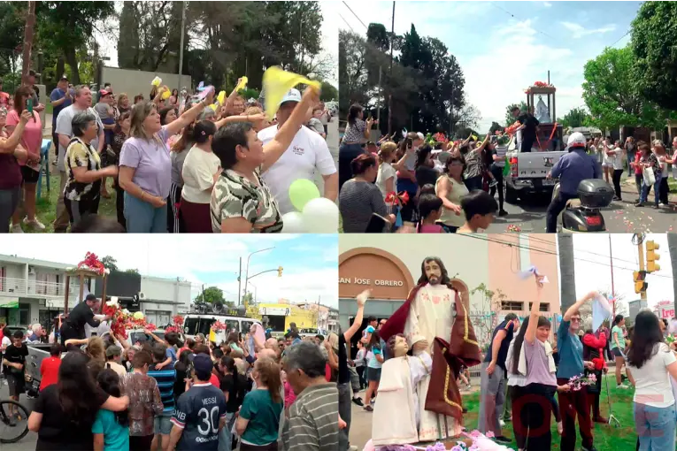 La Virgen del Rosario pasó por las parroquias San José Obrero y San Francisco de Borja: "Nos trae paz"