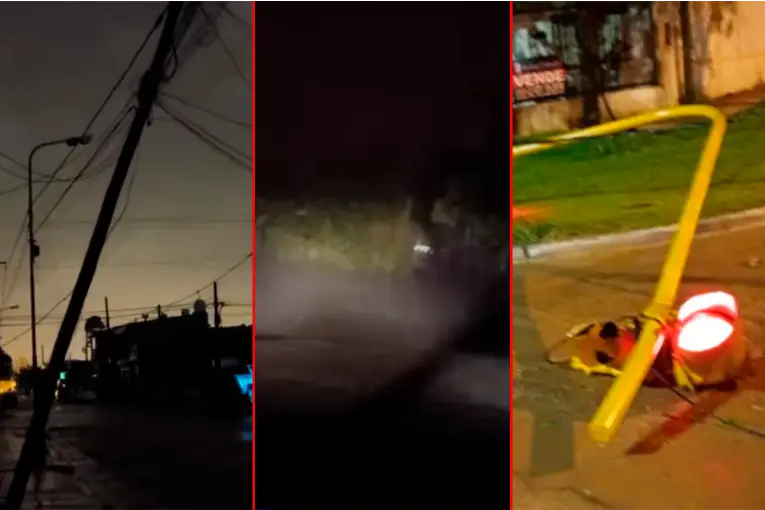 Temporal en Concordia: calles anegadas, árboles y semáforos caídos tras las fuertes lluvias
