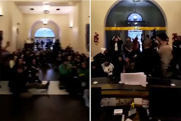 Estudiantes protestaron en el Palacio Pizzurno por el financiamiento universitario y fueron desalojados
