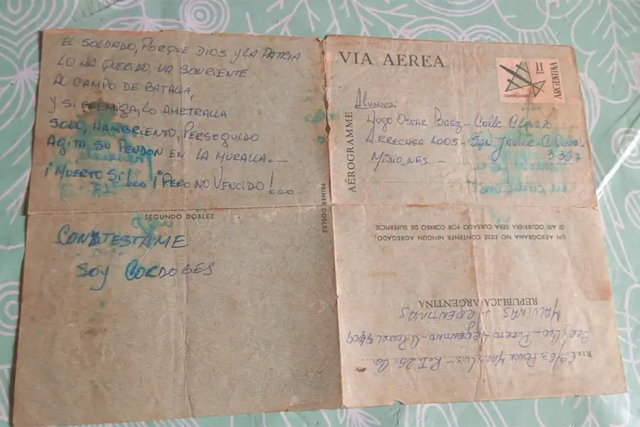 La carta est&aacute; en excelente estado a pesar de los a&ntilde;os, se&ntilde;al&oacute; B&aacute;ez (foto cortes&iacute;a de Hugo Oscar B&aacute;ez)